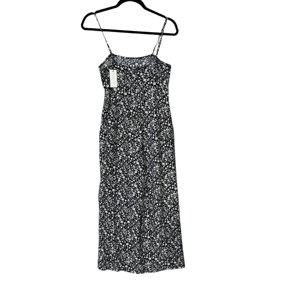 Sugarlips Floral Jumpsuit, Black/White, Size Small, NWT, cropped, square neck - Picture 6 of 10